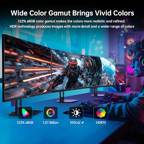KTC 27 Inch QHD Gaming Monitor, 180Hz 1ms GTG Fast IPS 2K Computer Gamer Monitor, 1440P HDR Frameless Monitor with Adaptive Sync, Tilt Adjustment, VESA Compatible, Eye Care, DisplayPort HDMI, H27T22S 中間 画像