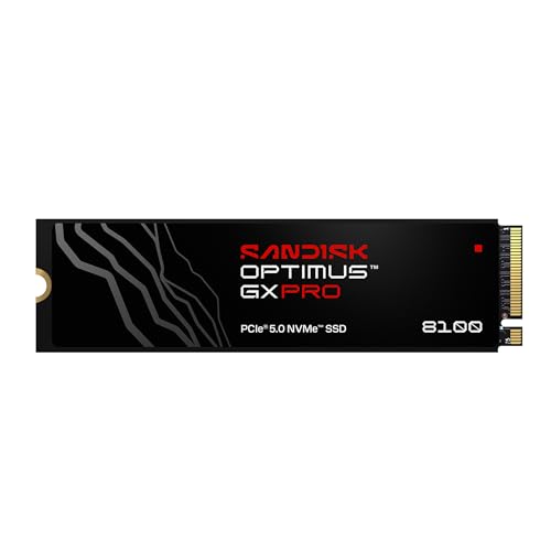 SANDISK 2TB Optimus GX PRO 8100 PCIe 5.0 NVMe SSD - M.2 2280、最大14,900MB/秒の読み取り速度、超高速パフォーマンス - SDSP82200TAN 1