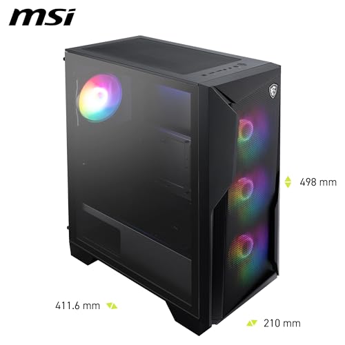 MSI MAG FORGE 130A AIRFLOW PCケース ATX ミドルタワー 黒 RGB ファン4基付き 強化ガラスサイドパネル マグネット式ダストフィルター CS9324の詳細・まとめ 画像