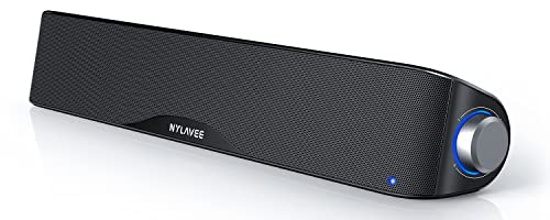 Nylavee PCスピーカー サウンドバー Bluetooth & AUX接続 六つのスピーカーユニット 10W ステレオ 大音量&豊かな低音 ラップトップ、タブレット、スマートフォンに対応、USB給電式のパソコンスピーカーの外観・全体像 画像