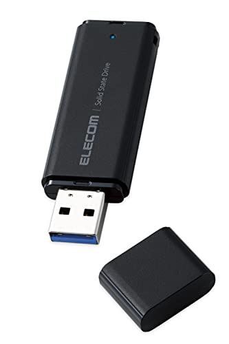 エレコム 外付けSSD 250GB ポータブル USB 5Gbps / USB3.2（Gen2）対応 小型 キャップ式 ブラック ESD-EMC0250GBK 1