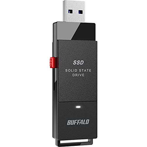 【Amazon.co.jp限定】バッファロー SSD 外付け 1.0TB 超小型 コンパクト ポータブル iPhone 17 / 17 pro / PS5 / PS4対応(メーカー動作確認済) USB3.2Gen1 ブラック SSD-PUT1.0U3-B/Nの外観・全体像 画像