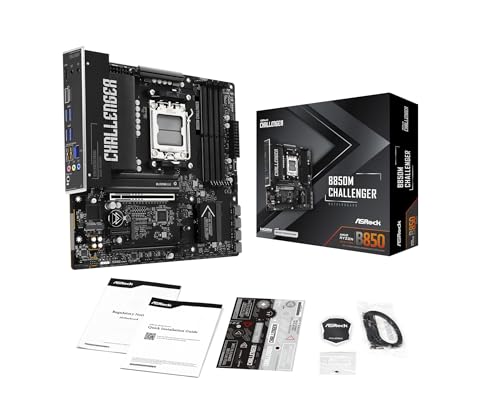ASRock B850M Challenger Socket AM5 Micro-ATX マザーボード B850 AMD Ryzen 9000/8000/7000シリーズ DDR5 8000+(OC) PCIe 5.0 2.5G LAN Lightning ゲーミングポート対応 1