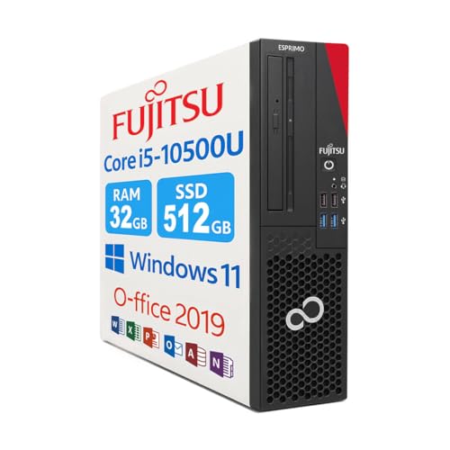 【整備済み品】富士通 ESPRIMO D5010/D7010FX｜第10世代タワーPC Core i5（10500）｜32GBメモリ・512GB SSD｜Office2019・Windows11｜初期設定済・WiFi・Bluetooth対応・整備済・180日保証付 (富士通D7010/F 32GB+512GB) 1
