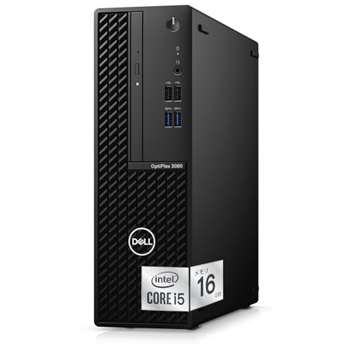 【整備済み品】Dell デスクトップPC OptiPlex 3080 SFF / 第10世代 Core i5-10500 (6コア) / 16GBメモリ / 512GB SSD/Windows 11 Pro/WPS Office 2搭載／DVD搭載｜省スペース 小型 ビジネスPC｜HDMI・DisplayPort・有線LAN/初期設定済み/テレワーク・事務処理用 1