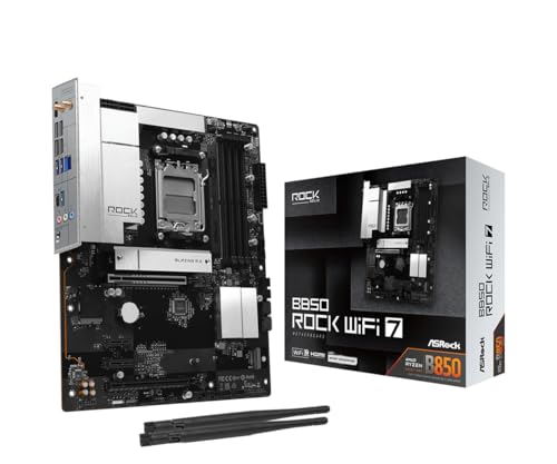 ASRock マザーボード B850 Rock WiFi7 AMD Ryzen 9000 / 8000 / 7000 シリーズ CPU (Soket AM5) 対応 DDR5 ATX マザーボード 【国内正規代理店品】 1