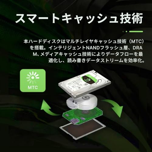 Seagate Desktop HDDシリーズ 3.5インチ内蔵HDD 500GB SATA 6Gb/s 7200rpm 16MB ST500DM (整備済み品)の特徴・詳細 画像