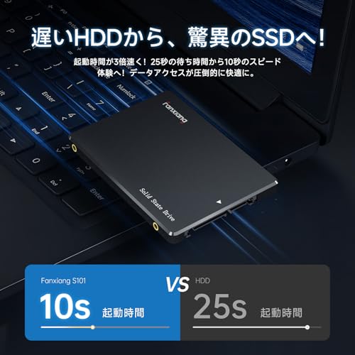 fanxiang SSD 500GB SATA 【耐久性を誇るTCL】2.5インチ 内蔵SSD 7mm 3D NAND TLC採用 SATAⅢ 6Gb/s SSD PS4動作確認済 PC 耐久性 ノートパソコン/デスクトップ/PS4に対応/HDD換装 500GB/256GB/512GB/1GB/2TB【3年メーカー保証】 S101 最大読み取り550MB/s 最大書込み 500MB/sの特徴・詳細 画像