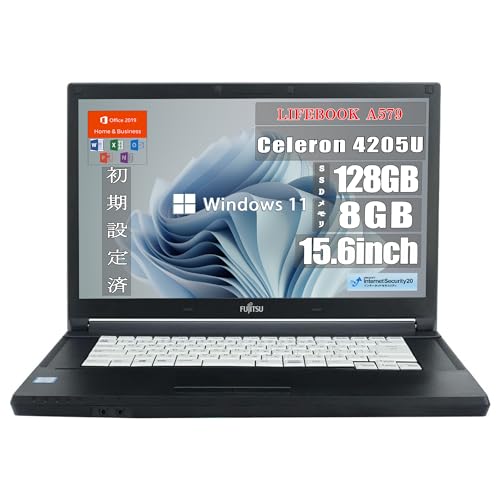 【整備済み品】 富士通 ノートパソコン LIFEBOOK A579 15.6インチ ノートPC / Win11 Pro/MS Office H&B 2019 /第8世代 Celeron/WIFI/HDMI / 8GB/128GB SSD (整備済み品) 1