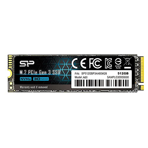 シリコンパワー SSD 512GB 3D NAND M.2 2280 PCIe3.0×4 NVMe1.3 P34A60シリーズ 5年保証 SP512GBP34A60M28 1