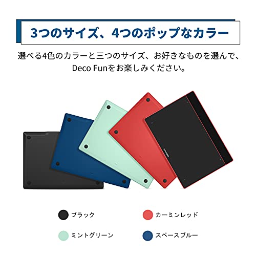 XPPen ペンタブ 4.8×3インチ 板タブ スマホ対応 充電不要ペン イラスト 入門用 OSU!ゲーム用 Windows Mac Chromebook Androidに対応 Deco Fun XS ブラックの詳細・まとめ 画像