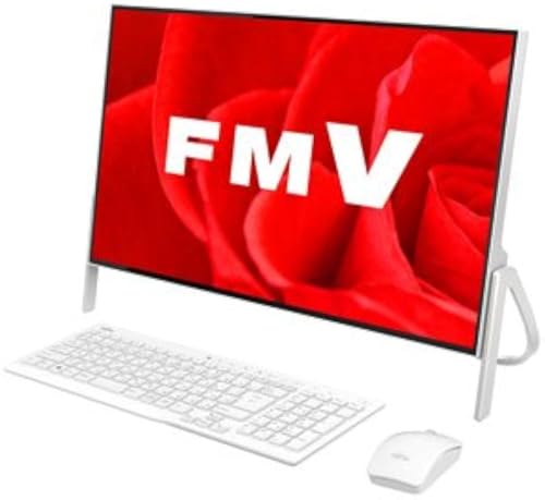 (整備済み品)多機能一体型パソコン 4辺狭額フレーム FMV ESPRIMO FH56 第7世代 Core i3-7100U メモリ8GB SSD128GB+HDD1TB 23.8型1080p FHD 昇降式カメラ搭載 MS Office 2019 Windows 11 1