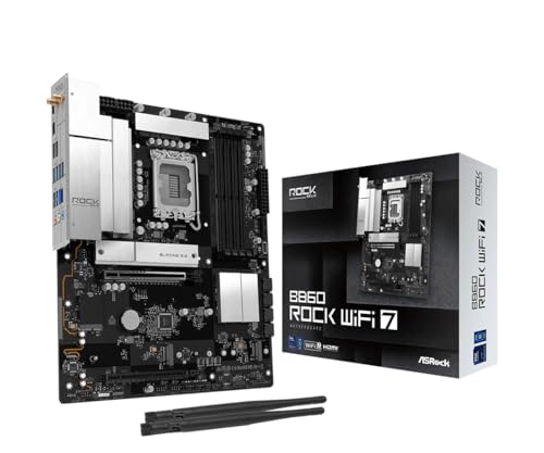 ASRock マザーボード B860 Rock WiFi7 Intel CPU Core Ultra (LGA1851) 対応 B860 チップセット DDR5 ATX マザーボード 【国内正規代理店品】の外観・全体像 画像