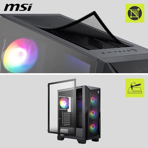 MSI MAG FORGE 130A AIRFLOW PCケース ATX ミドルタワー 黒 RGB ファン4基付き 強化ガラスサイドパネル マグネット式ダストフィルター CS9324の特徴・詳細 画像