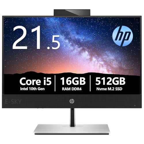 【整備済み品】HP ProOne 600 G6 AIO｜21.5インチ 第10世代 Core i5｜メモリ16GB Nvme M.2 SSD 512GB｜フルHD Office付き WiFiType-C｜Windows11 一体型 デスクトップパソコン 1