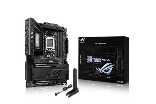 ASUS ROG Crosshair X870E Dark Hero ATX マザーボード、20+2+2 パワーステージ、DDR5スロット、PCIe 5.0、5つのM.2スロット、3D VC M.2ヒートシンク、USB4、AIキャッシュブースト、PCIeスロットQリリース、AIO Q-コネクタ 1