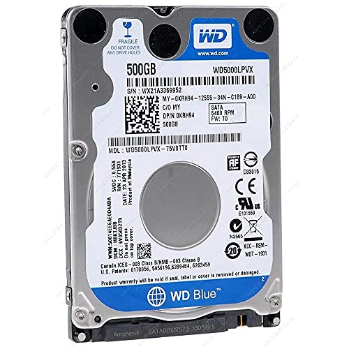 【整備済み品】 WESTERNDIGITAL 内蔵 ハードディスク 2.5インチ　500GB 8MB SATA 7mm WD5000LPVX　 (整備済み品) 1
