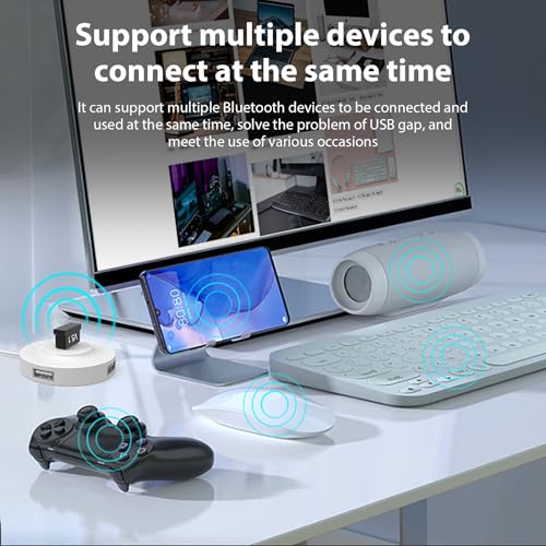 デスクトップ用ワイヤレス アダプター、 パソコンUSB オーディオ受信器, ワイヤレスキーボード用ワイヤレスドングルルートゥース オーディオ レシーバーおよびトランスミッター ワイヤレス スピーカーとヘッドフォン ドライバーコンピューターアクセサリー ワイヤレスキーボードの特徴・詳細 画像