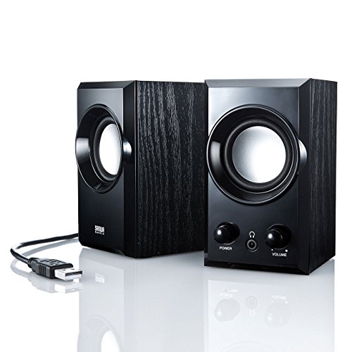 サンワサプライ USBスピーカー 木製キャビネット パッシブラジエーター搭載 ブラック MM-SPU7BKの特徴・詳細 画像