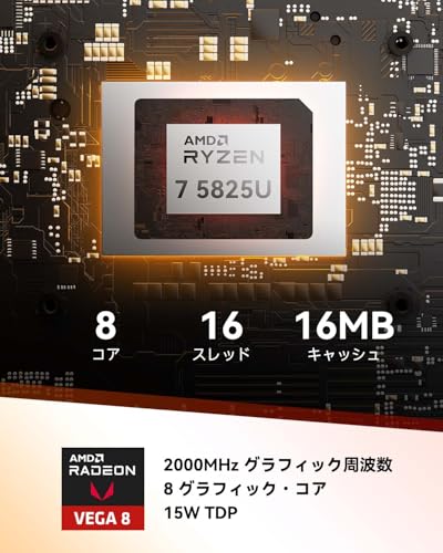 【本格派R7・全アルミボディ】GEEKOM A5 ミニpc AMD Ryzen 7 5825U搭載（3500Uの3倍超え）35dB静音冷却で仕事に集中「3年保証」128GB+10TB SSD（拡張可能）Win11 Pro正規版 日本認証済｜SDカード｜4画面8K同時出力mini pc｜クリエイター/在宅ワークに最適｜2.5G LAN｜超小型PC 16GB+512GB SSDの特徴・詳細 画像