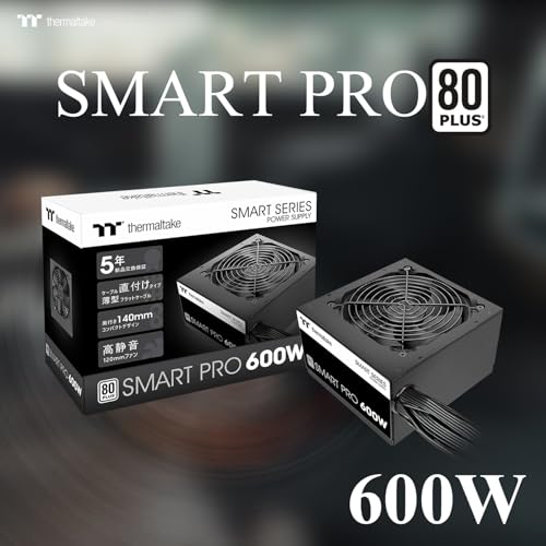 Thermaltake Smart Pro 600W 80PLUS Standard認証 600W ATX PC電源ユニット PS-SPD-0600NNFAWJ-1 PS1461の詳細・まとめ 画像