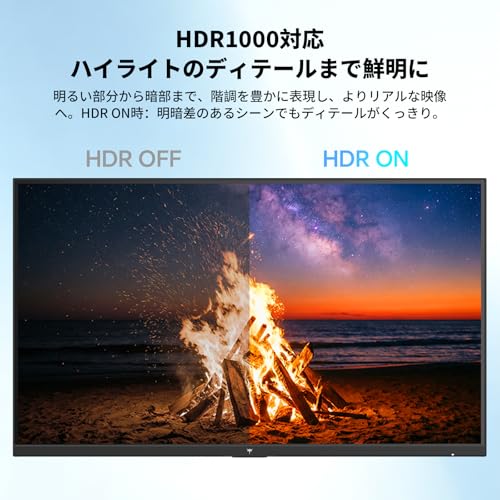 KTC 27インチ Mini LED モニター デュアルモード対応 4K 72Hz / FHD 144Hz DisplayHDR 1000 ピーク輝度1000cd/㎡ 広色域148%（色域容積）低ブルーライト USB-C HDMI/DP 高さ調整 VESA対応 3年保証 M27U6の特徴・詳細 画像