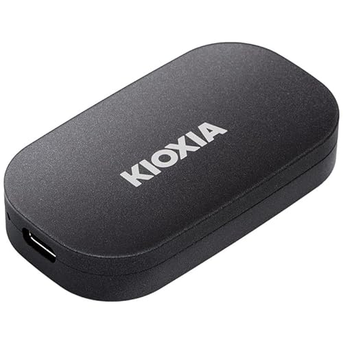 キオクシア KIOXIA SSD 外付け 1TB USB3.2 Gen2 最大読出速度 1,050MB/秒 【 Type-C搭載iPhone / PS5 / PS4 動作確認済み 】 国産3次元フラッシュメモリ搭載 耐衝撃 アルミ筐体 ハードウェア暗号化 パスワード保護 EXCERIA PLUS G2 ポータブル SSD-PKP1.0U3G2BN 1
