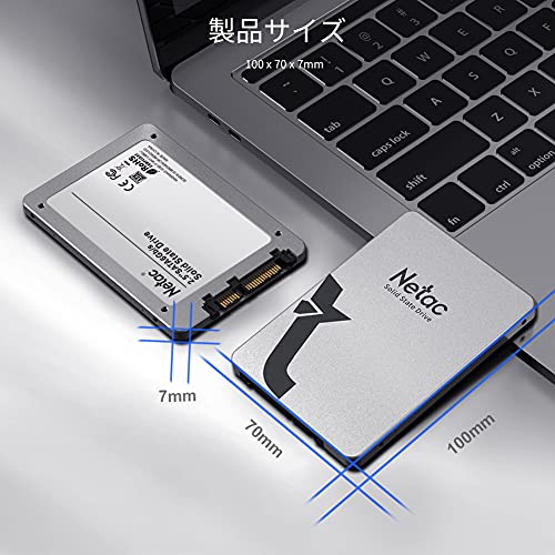 Netac SSD 256GB SATA3.0 6Gb/s 最大510MB/s 3D TLC NAND採用 2.5インチ 金属 N530S 内蔵型 ssd PC PS4適用 静音 低消費電力 耐振動 耐衝撃性 N530S（シルバー）の詳細・まとめ 画像