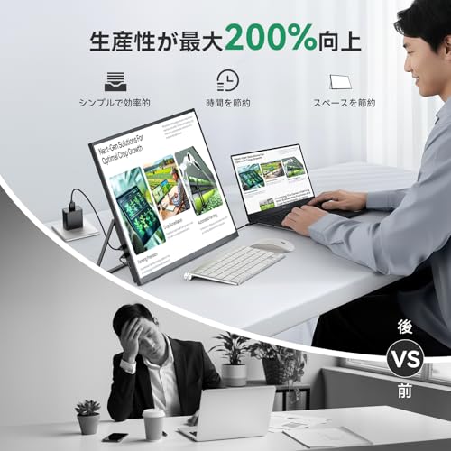 モバイルモニター23.8インチ 収納ケース付き QLED モバイルディスプレイ 大型 120HZ 保護ケース付き Vimonic 持ち運びモニター 自立 ポータブルモニター 1080P サブモニター 標準型VESA対応 サブディスプレイ 非光沢の特徴・詳細 画像