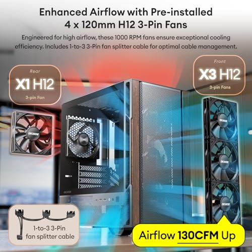 Okinos Cypress 3 Wood Micro-ATX対応ミドルタワーケース ブラックの特徴・詳細 画像