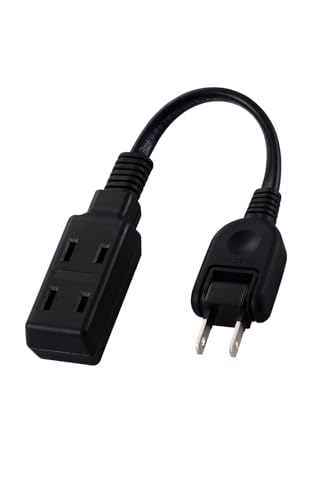 エレコム 電源タップ 10cm 短い 3個口 スイングプラグ 極性対応 (N極対応) PSE技術基準適合 持ち運び ブラック ECT-3401BKの外観・全体像 画像