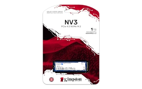 キングストンテクノロジー Kingston SSD NV3 1TB PCIe Gen 4.0 x4 最大6,000MB/秒 M.2 2280 NVMe 正規代理店保証品 5年保証 SNV3S/1000Gの特徴・詳細 画像