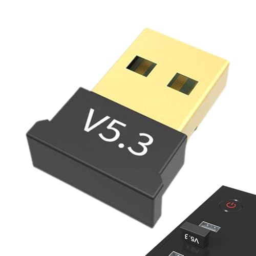 5.3 USBワイヤレスレシーバー&トランスミッター – PC用ワイヤレスアダプター | デスクトップ・パソコンのオーディオ受信器として機能 | 無線キーボード・マウス・ヘッドフォン用ドングル | やゲームコントローラーにも対応 | コンピューターアクセサリーの多機能タイプ | 簡単装着、遅延のない安定通信 | プラグ&プレイ、特別な設定不要 | 小型軽量で持ち運びに最適 | 幅広い機器との外観・全体像 画像