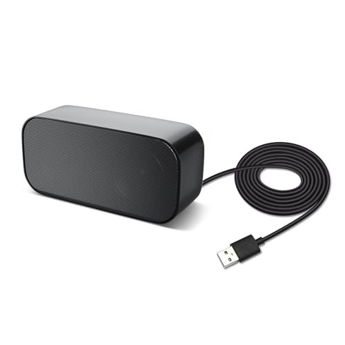 PCスピーカー USB 小型 パソコン 有線 コンピューター ノートパソコン usb接続 なにも設定せず HM05-5010【一つ低音振膜、一つスピーカー】ブラック 1