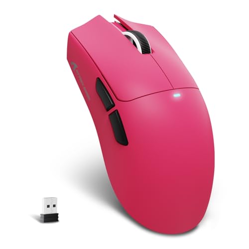 ATTACK SHARK X11SE ゲーミングマウス スーパーライト 3モード接続 ワイヤレス 無線2.4g/Bluetooth/USB-C 超軽量 59gPAW3311センサー 22000DPI 6レベルDPI切替 1000Hz ポーリングレート、300mAh、デュアルドライバー、PC/PS/Mac 用 (ベリーレッド)の外観・全体像 画像