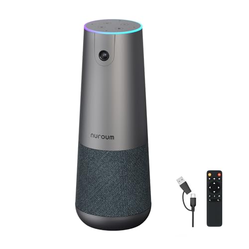 Nuroum C40 2026アップグレード版 会議用カメラ マイク スピーカー 4K ウェブカメラ 120°超広角 ノイズキャンセリングマイク 内蔵 拡張マイク&USBドングル対応 最大16メートル集音範囲 【5倍ズーム|自動フレーミング|全二重通話|リモコン操作】Web会議/オンライン授業/ハイブリッドワーク向け Zoom/Teams/Skype対応 日本語サポートの外観・全体像 画像