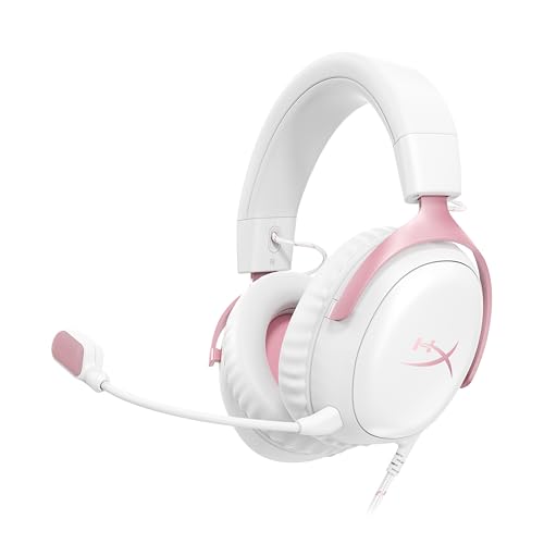 ハイパーエックス(HyperX) HyperX Cloud III  ゲーミングヘッドセット DTS Headphone:X空間オーディオ 53mmドライバー搭載 Cloud IIの 快適性 ホワイト ピンク PC、PS5、PS4、Xboxシリーズ、Nintendo Switch、モバイル 9W1Q4AA 1
