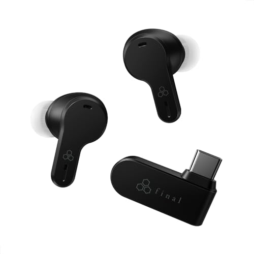 【Amazon.co.jp 限定】 ファイナル(final) VR3000 Wireless for Gaming+ スマートパッケージ仕様 特典シール付き ゲーム専用イヤホン 20ｍs以下 超低遅延接続 ハイブリッドANC搭載 USB-Cトランシーバー付き MEMSマイク搭載 ブラック 1