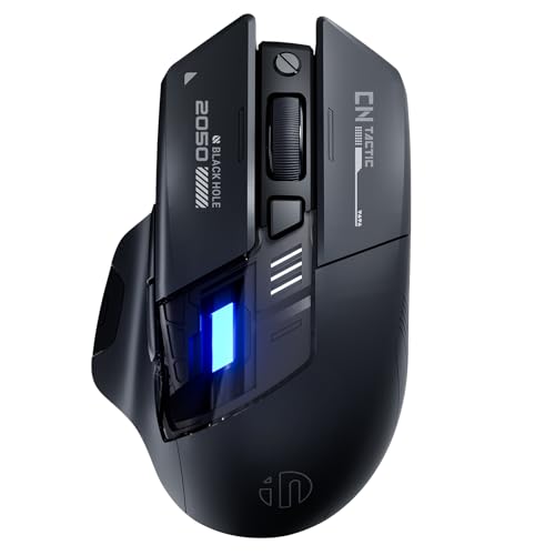 INPHIC A9 Explorer ワイヤレスマウス（ノートパソコン用）、2.4G/Bluetooth 5.0、RGBライティング、2400DPI、電池残量表示、Type-C充電，黒い 1