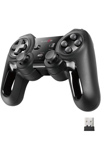 エレコム ワイヤレス ゲームパッド 13ボタン Xinput 振動 連射 高耐久 ブラック JC-U4113SBK 1