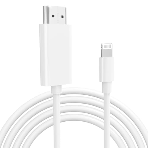 HDMIケーブル 【2026MFi認証品】 iPhone HDMI 変換ケーブル 2m ライトニング HDMI ミラーリング 変換アダプタ 1080PフルHD TV大画面 設定不要 電源不要 遅延なし 音声同期出力 iPhoneテレビに映す i-Phone/i-Pad iOS対応 日本語説明書付属 1