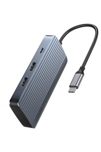 Anker USB-C ハブ (7-in-1, Dual Display) 100W USB PD対応 4K HDMIポート 10Gbps 高速データ転送 USB-Cポート USB-Aポート 搭載 Macbook Pro/Air/Dell XPS/iPad Pro 他対応の外観・全体像 画像