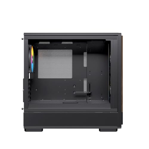 EINAREX エイナレックス PULSE PM400 RGB Micro-ATX対応 PCケース 強化ガラス 静音 高冷却設計 木製フロントデザイン RGBケースファン3基搭載 240mm水冷対応 最大370mmグラボ対応 Blackの特徴・詳細 画像