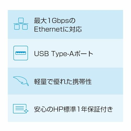 HP HP 有線LANアダプター USB 3.0 to Gigabit RJ45アダプターG2 ギガビット対応 USB 有線LAN変換アダプター(USB-Aタイプ)の詳細・まとめ 画像