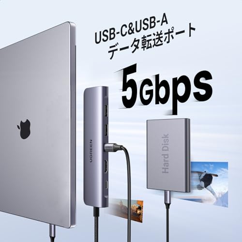 UGREEN Revodok 1071 USB-Cハブ 7-IN-1 USB ハブ Type-C PD100W急速充電 USB-C 5Gbps高速転送 4K HDMIハブ USB 3.0 2ポート拡張 SD Micro SD/TFカードリーダー付き タイプC アダプター Mac air/Pro/Rog Ally Dell XPS HP Surface Go Galaxy Xperia 5などに対応の詳細・まとめ 画像