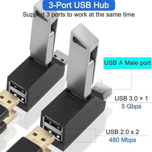 USBハブ 3ポート 直付 USB3.0＋USB2.0コンボハブ 超小型 usbハブ USBポート拡張 高速 軽量 コンパクト 携帯便利 ノートPC他対応 Mac Linux、Windows用 (ブラック)の詳細・まとめ 画像