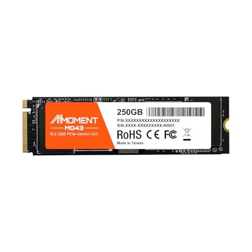 MMOMENT MG43 250GB M.2 2280 PCIe Gen4x4 NVMe1.4 内蔵SSD (最大読込4650MB/s) 1