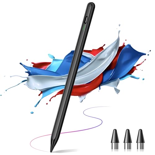 タッチペン 【2026年革新版 全機種対応】タブレット ペン スタイラスペン スマホ Type-C充電 12g超軽量 極細 超高精度 交換用ペン先 3 つ付属 磁気吸着機能対応/バッテリー残量表示/自動電源OFF 耐久 iPad・iPhone・Android・タブレット用ペンシル 日本語取扱説明書付きの外観・全体像 画像