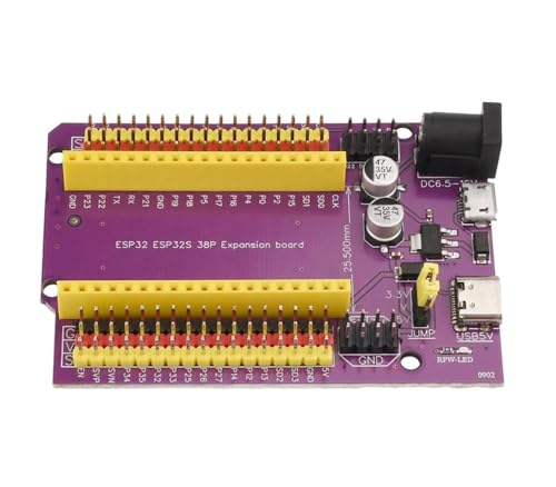 ESP32 38ピン拡張ボード用 ESP32用ブレークアウトボード 38ピンインターフェースパープル ESP32S 38ピン拡張ボード用 ESP32開発ボードとの幅広い互換性の詳細・まとめ 画像