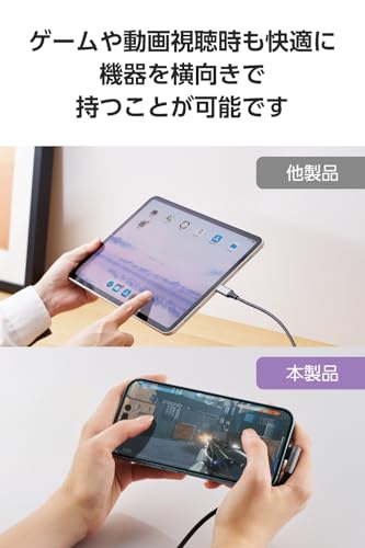 エレコム USB Type-C ケーブル 1m (USB-C to USB-C) L字 60W PD対応 ナイロンメッシュ 【USB-IF認証】 ブラック MPA-CCECL10BKの特徴・詳細 画像
